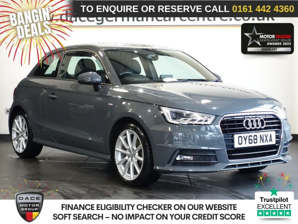 Used 2018 GREY AUDI A1 Hatchback 1.4 TFSI S line Hatchback 3dr Petrol S Tronic Euro 6 (s/s) (Nav) (125 ps) (reg. 2018-09-29) for sale in Altrincham