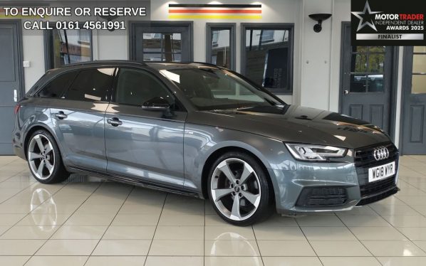 Used 2018 GREY AUDI A4 AVANT Estate 1.4 TFSI Black Edition Estate 5dr Petrol Manual Euro 6 (s/s) (150 ps) (reg. 2018-06-29) for sale in Wilmslow