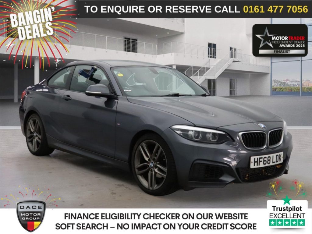Used 2018 GREY BMW 2 SERIES Coupe 1.5 218i GPF M Sport Coupe 2dr Petrol Auto Euro 6 (s/s) (136 ps) (reg. 2018-11-16) for sale in Stockport