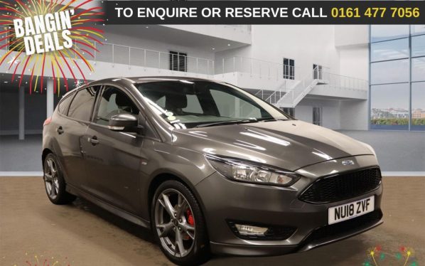 Used 2018 GREY FORD FOCUS Hatchback 1.0T EcoBoost ST-Line X Hatchback 5dr Petrol Manual Euro 6 (s/s) (140 ps) (reg. 2018-05-31) for sale in Stockport