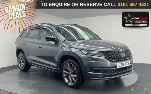 Used 2018 GREY SKODA KODIAQ SUV 2.0 TSI SportLine SUV 5dr Petrol DSG 4WD Euro 6 (s/s) (7 Seat) (180 ps) (reg. 2018-04-12) for sale in Manchester