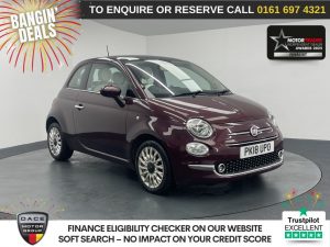 Used 2018 RED FIAT 500 Hatchback 1.2 Lounge Hatchback 3dr Petrol Manual Euro 6 (s/s) (69 bhp) (reg. 2018-03-30) for sale in Manchester