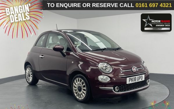 Used 2018 RED FIAT 500 Hatchback 1.2 Lounge Hatchback 3dr Petrol Manual Euro 6 (s/s) (69 bhp) (reg. 2018-03-30) for sale in Manchester