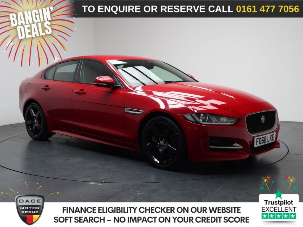 Used 2018 RED JAGUAR XE Saloon 2.0i GPF R-Sport Saloon 4dr Petrol Auto Euro 6 (s/s) (200 ps) (reg. 2018-12-13) for sale in Stockport