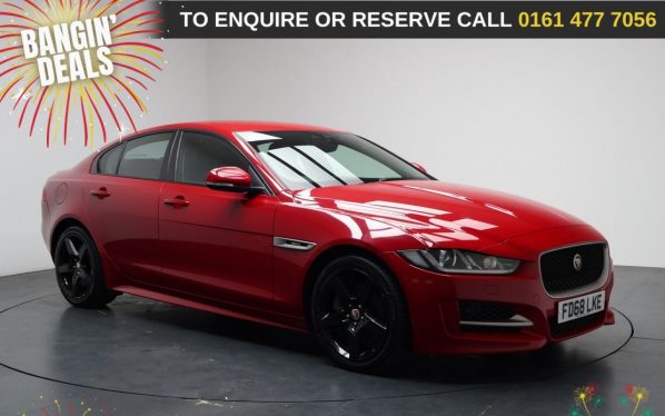 Used 2018 RED JAGUAR XE Saloon 2.0i GPF R-Sport Saloon 4dr Petrol Auto Euro 6 (s/s) (200 ps) (reg. 2018-12-13) for sale in Stockport