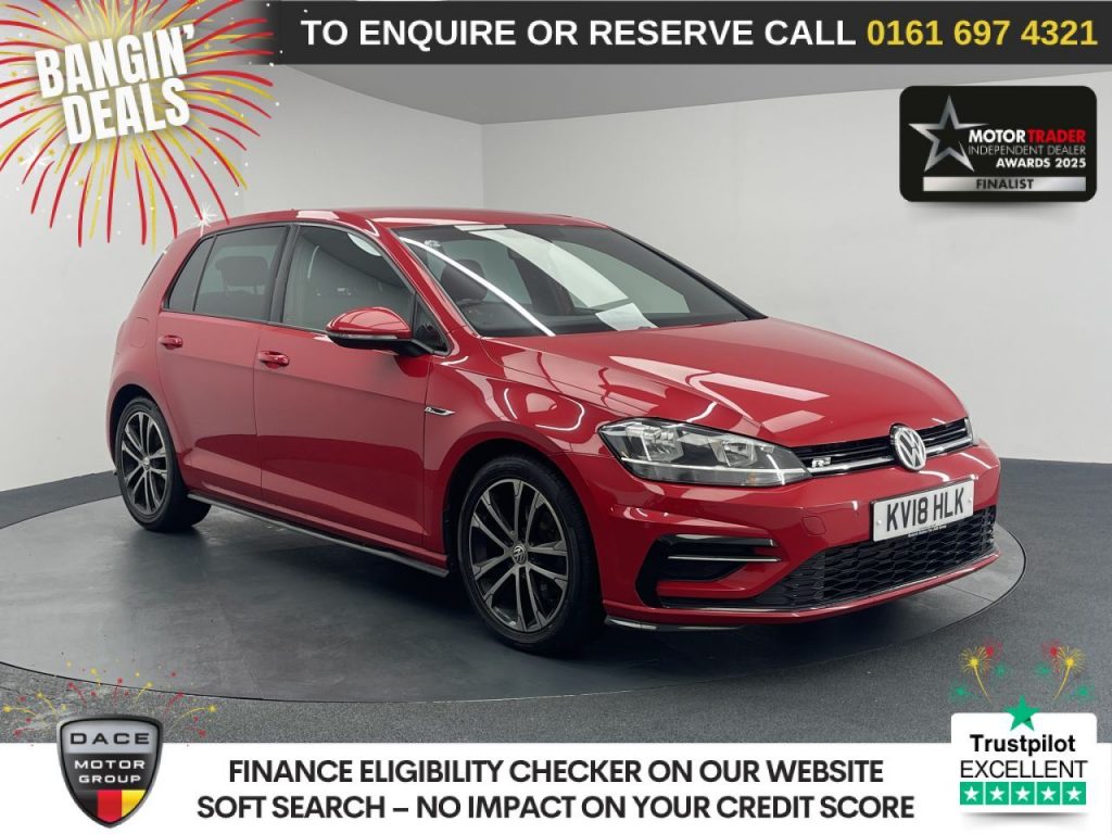 Used 2018 RED VOLKSWAGEN GOLF Hatchback 1.5 TSI EVO R-Line Hatchback 5dr Petrol DSG Euro 6 (s/s) (150 ps) (reg. 2018-04-17) for sale in Manchester