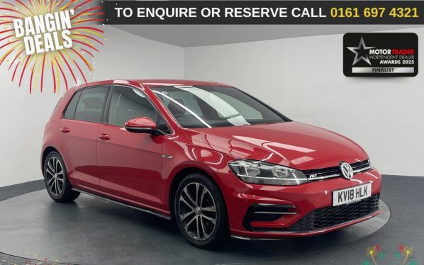 Used 2018 RED VOLKSWAGEN GOLF Hatchback 1.5 TSI EVO R-Line Hatchback 5dr Petrol DSG Euro 6 (s/s) (150 ps) (reg. 2018-04-17) for sale in Manchester