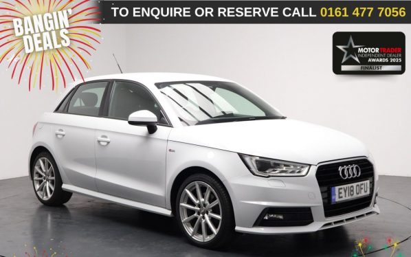 Used 2018 WHITE AUDI A1 Hatchback 1.4 TFSI S line Sportback 5dr Petrol S Tronic Euro 6 (s/s) (Nav) (125 ps) (reg. 2018-06-13) for sale in Stockport