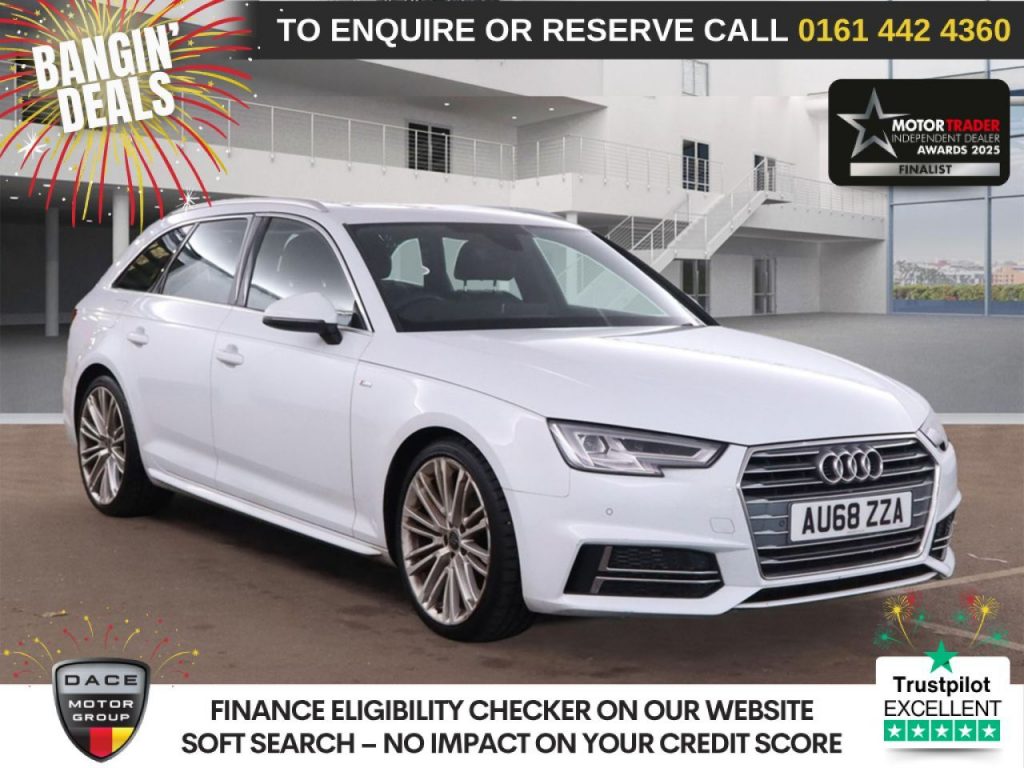 Used 2018 WHITE AUDI A4 AVANT Estate 2.0 TFSI S line Estate 5dr Petrol S Tronic Euro 6 (s/s) (190 ps) £4190 EXTRAS (reg. 2018-09-11) for sale in Manchester