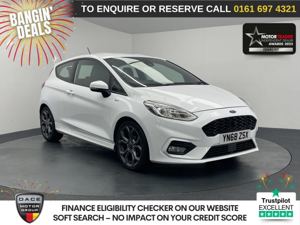 Used 2018 WHITE FORD FIESTA Hatchback 1.0T EcoBoost GPF ST-Line Hatchback 3dr Petrol Manual Euro 6 (s/s) (125 ps) (reg. 2018-09-29) for sale in Manchester