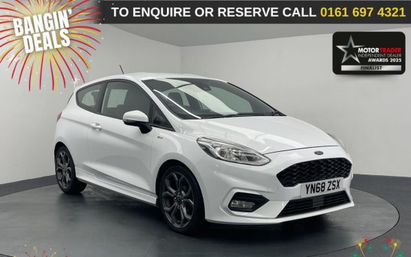 Used 2018 WHITE FORD FIESTA Hatchback 1.0T EcoBoost GPF ST-Line Hatchback 3dr Petrol Manual Euro 6 (s/s) (125 ps) (reg. 2018-09-29) for sale in Manchester