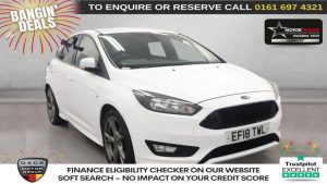 Used 2018 WHITE FORD FOCUS Hatchback 1.0T EcoBoost ST-Line X Hatchback 5dr Petrol Manual Euro 6 (s/s) (140 ps) (reg. 2018-06-18) for sale in Manchester