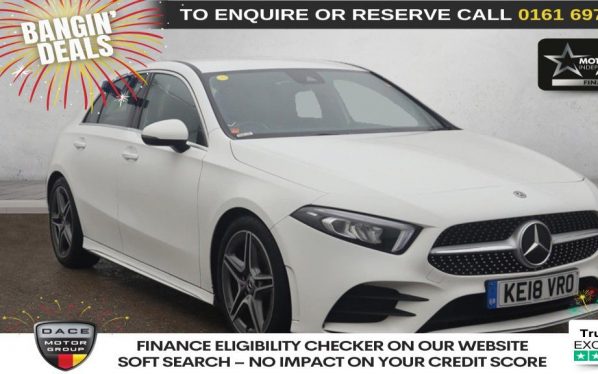Used 2018 WHITE MERCEDES-BENZ A-CLASS Hatchback 1.3 A200 AMG Line Hatchback 5dr Petrol 7G-DCT Euro 6 (s/s) (163 ps) (reg. 2018-07-31) for sale in Manchester