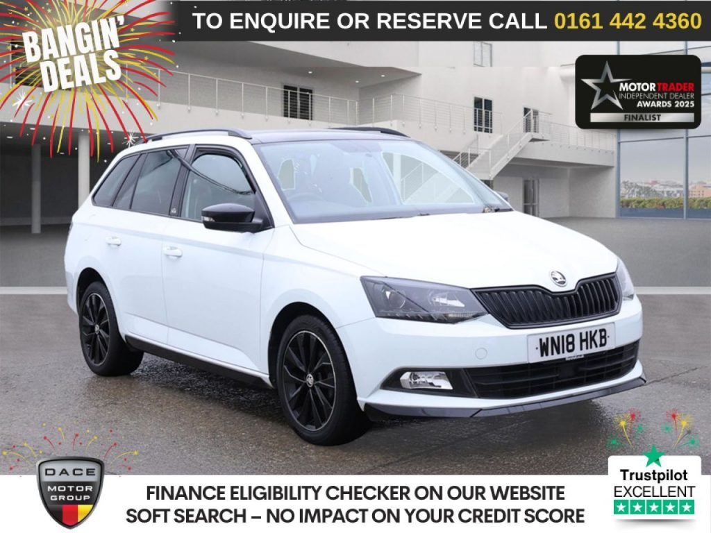 Used 2018 WHITE SKODA FABIA Estate 1.0 TSI Monte Carlo Estate 5dr Petrol Manual Euro 6 (s/s) (95 ps) (reg. 2018-04-23) for sale in Altrincham