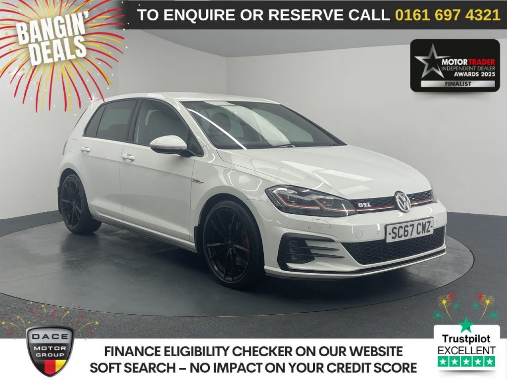 Used 2018 WHITE VOLKSWAGEN GOLF Hatchback 2.0 TSI GTI Hatchback 5dr Petrol Manual Euro 6 (s/s) (230 ps) (reg. 2018-02-22) for sale in Manchester
