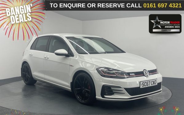 Used 2018 WHITE VOLKSWAGEN GOLF Hatchback 2.0 TSI GTI Hatchback 5dr Petrol Manual Euro 6 (s/s) (230 ps) (reg. 2018-02-22) for sale in Manchester