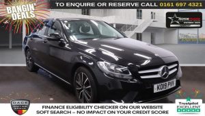 Used 2019 BLACK MERCEDES-BENZ C-CLASS Saloon 1.5 C200 MHEV EQ Boost SE Saloon 4dr Petrol G-Tronic+ Euro 6 (s/s) (198 ps) (reg. 2019-04-18) for sale in Manchester