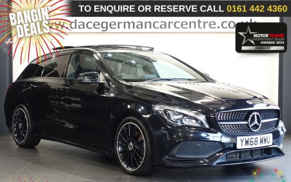 Used 2019 BLACK MERCEDES-BENZ CLA Estate 1.6 CLA200 AMG Line Night Edition (Plus) Shooting Brake 5dr Petrol 7G-DCT Euro 6 (s/s) (156 ps) £6275 EXTRAS (reg. 2019-01-30) for sale in Altrincham