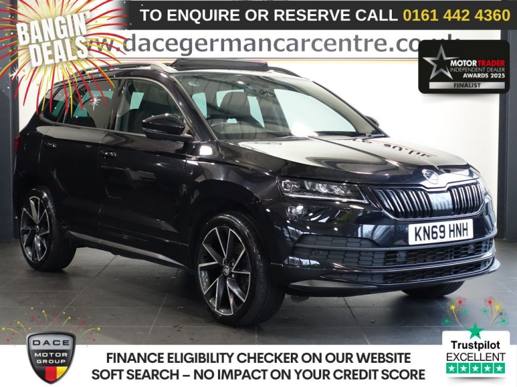 Used 2019 BLACK SKODA KAROQ SUV 2.0 TSI SportLine SUV 5dr Petrol DSG 4WD Euro 6 (s/s) (190 ps) (reg. 2019-09-09) for sale in Altrincham