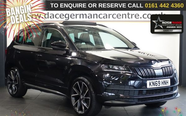Used 2019 BLACK SKODA KAROQ SUV 2.0 TSI SportLine SUV 5dr Petrol DSG 4WD Euro 6 (s/s) (190 ps) (reg. 2019-09-09) for sale in Altrincham