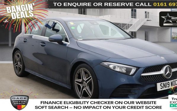 Used 2019 BLUE MERCEDES-BENZ A-CLASS Hatchback 1.5 A180d AMG Line Hatchback 5dr Diesel 7G-DCT Euro 6 (s/s) (116 ps) (reg. 2019-03-23) for sale in Manchester
