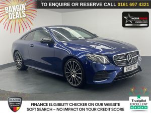 Used 2019 BLUE MERCEDES-BENZ E-CLASS Coupe 2.0 E220d AMG Line Coupe 2dr Diesel G-Tronic+ Euro 6 (s/s) (194 ps) (reg. 2019-08-23) for sale in Manchester