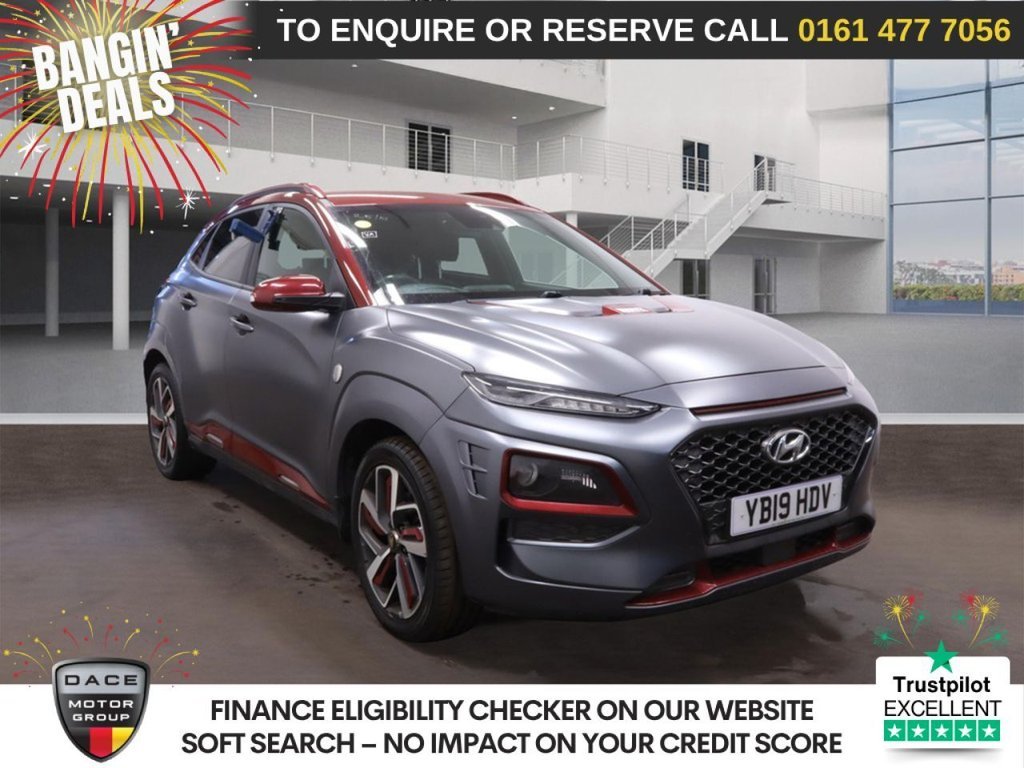 Used 2019 GREY HYUNDAI KONA SUV 1.6 T-GDi Iron Man Edition SUV 5dr Petrol DCT Euro 6 (s/s) (177 ps) (reg. 2019-04-30) for sale in Stockport