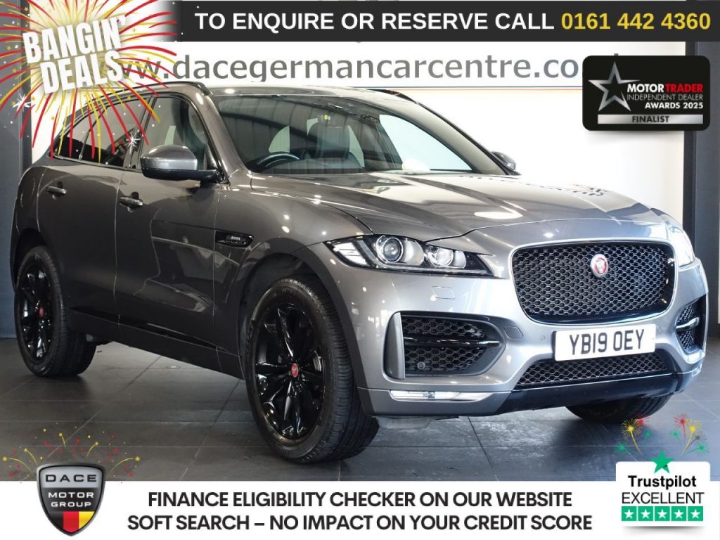 Used 2019 GREY JAGUAR F-PACE SUV 2.0 P250i R-Sport SUV 5dr Petrol Auto AWD Euro 6 (s/s) (250 ps) (reg. 2019-05-08) for sale in Altrincham