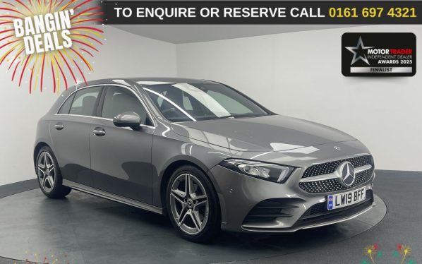 Used 2019 GREY MERCEDES-BENZ A-CLASS Hatchback 1.3 A200 AMG Line (Premium) Hatchback 5dr Petrol Manual Euro 6 (s/s) (163 ps) (reg. 2019-05-30) for sale in Manchester