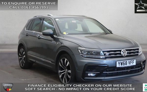 Used 2019 GREY VOLKSWAGEN TIGUAN SUV 2.0 TDI R-Line SUV 5dr Diesel DSG Euro 6 (s/s) (150 ps) (reg. 2019-02-19) for sale in Wilmslow
