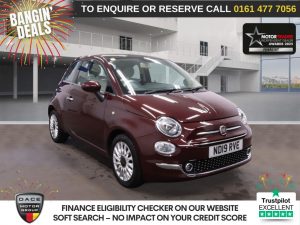 Used 2019 RED FIAT 500 Hatchback 1.2 Lounge Hatchback 3dr Petrol Manual Euro 6 (s/s) (69 bhp) (reg. 2019-03-27) for sale in Stockport