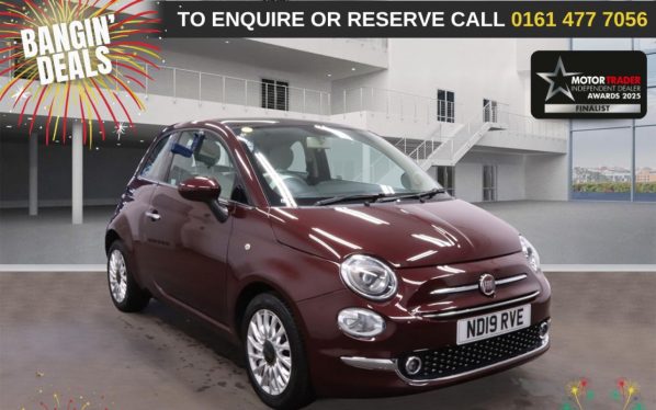 Used 2019 RED FIAT 500 Hatchback 1.2 Lounge Hatchback 3dr Petrol Manual Euro 6 (s/s) (69 bhp) (reg. 2019-03-27) for sale in Stockport