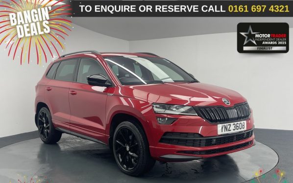 Used 2019 RED SKODA KAROQ SUV 2.0 TDI SportLine SUV 5dr Diesel Manual 4WD Euro 6 (s/s) (150 ps) (reg. 2019-02-01) for sale in Manchester