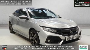 Used 2019 SILVER HONDA CIVIC Hatchback 1.0 VTEC Turbo EX Hatchback 5dr Petrol Manual Euro 6 (s/s) (129 ps) (reg. 2019-01-03) for sale in Wilmslow