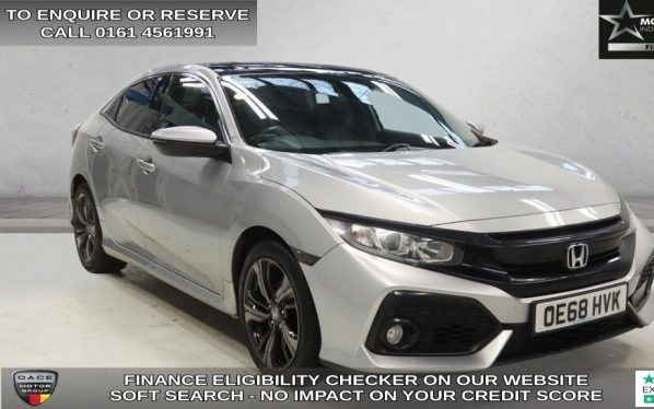 Used 2019 SILVER HONDA CIVIC Hatchback 1.0 VTEC Turbo EX Hatchback 5dr Petrol Manual Euro 6 (s/s) (129 ps) (reg. 2019-01-03) for sale in Wilmslow