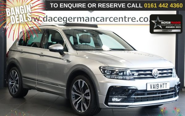 Used 2019 SILVER VOLKSWAGEN TIGUAN SUV 2.0 TSI R-Line Tech SUV 5dr Petrol DSG 4Motion Euro 6 (s/s) (190 ps) (reg. 2019-05-16) for sale in Altrincham