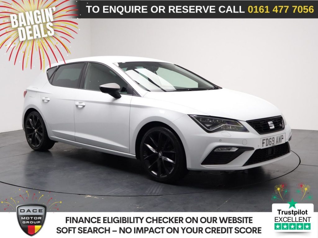 Used 2019 WHITE SEAT LEON Hatchback 1.5 TSI EVO FR Black Edition Hatchback 5dr Petrol Manual Euro 6 (s/s) (150 ps) (reg. 2019-12-06) for sale in Stockport