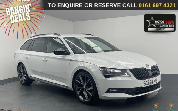 Used 2019 WHITE SKODA SUPERB Estate 2.0 TDI SportLine Estate 5dr Diesel DSG Euro 6 (s/s) (150 ps) (reg. 2019-02-08) for sale in Manchester