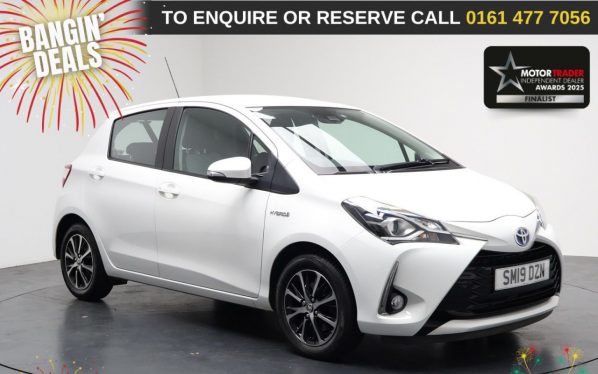 Used 2019 WHITE TOYOTA YARIS Hatchback 1.5 VVT-h Icon Tech Hatchback 5dr Petrol Hybrid E-CVT Euro 6 (s/s) (100 ps) (reg. 2019-06-26) for sale in Stockport