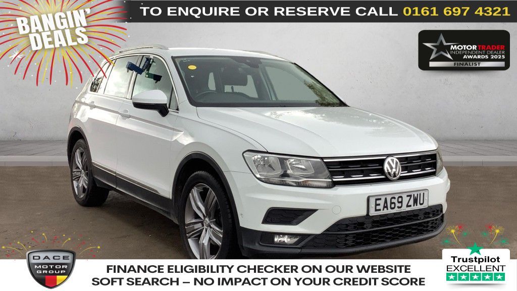 Used 2019 WHITE VOLKSWAGEN TIGUAN SUV 1.5 TSI EVO Match SUV 5dr Petrol DSG Euro 6 (s/s) (150 ps) (reg. 2019-12-20) for sale in Manchester