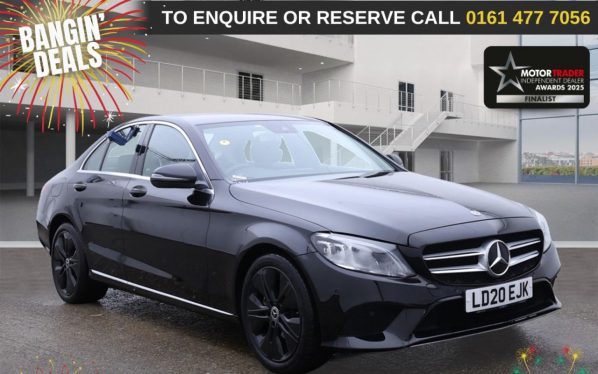 Used 2020 BLACK MERCEDES-BENZ C-CLASS Saloon 1.5 C200 MHEV EQ Boost Sport Saloon 4dr Petrol G-Tronic+ Euro 6 (s/s) (198 ps) (reg. 2020-03-17) for sale in Stockport