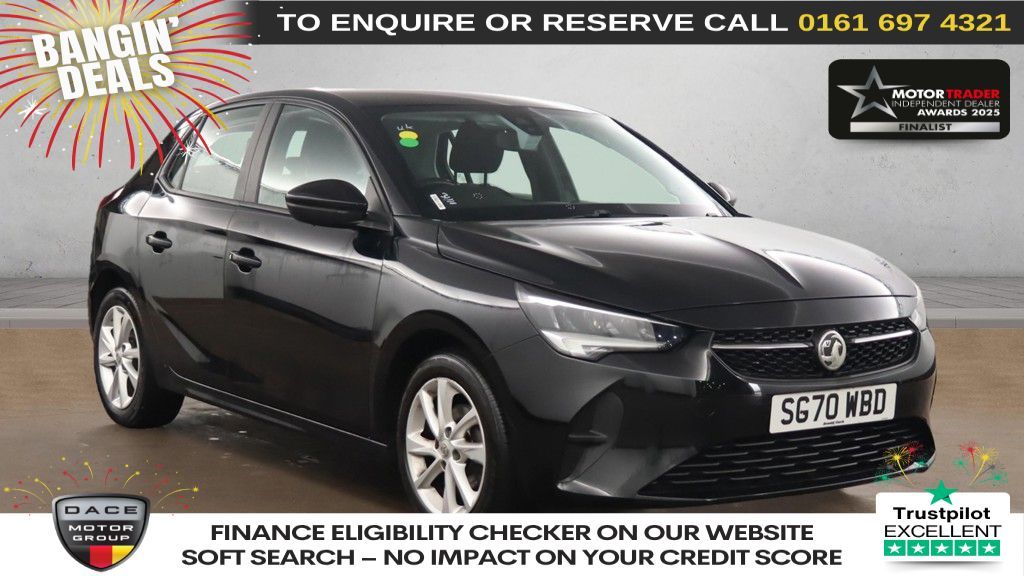 Used 2020 BLACK VAUXHALL CORSA Hatchback 1.2 SE Hatchback 5dr Petrol Manual Euro 6 (75 ps) (reg. 2020-09-01) for sale in Manchester