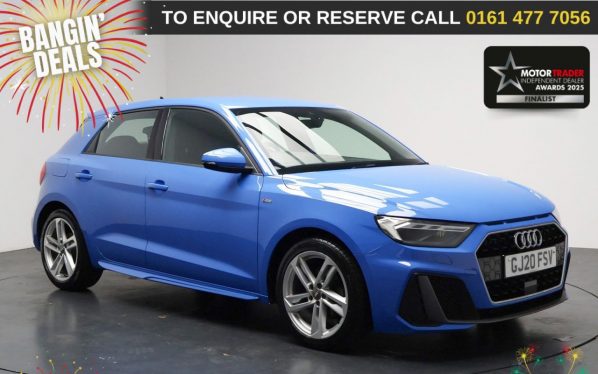 Used 2020 BLUE AUDI A1 Hatchback 1.0 TFSI 30 S line Sportback 5dr Petrol Manual Euro 6 (s/s) (116 ps) (reg. 2020-03-19) for sale in Stockport