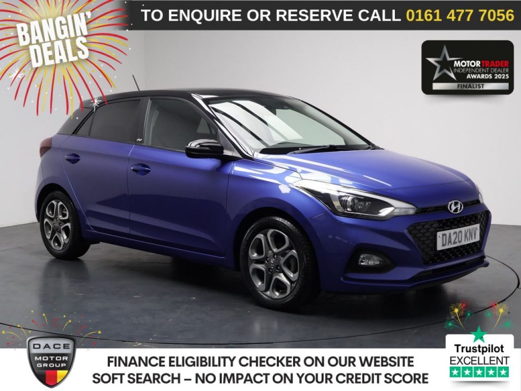Used 2020 BLUE HYUNDAI I20 Hatchback 1.2 Play Hatchback 5dr Petrol Manual Euro 6 (s/s) (84 ps) (reg. 2020-08-06) for sale in Stockport