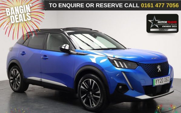 Used 2020 BLUE PEUGEOT E-2008 SUV 50kWh GT Line SUV 5dr Electric Auto (136 ps) (reg. 2020-06-01) for sale in Stockport