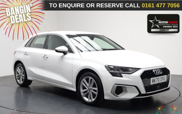 Used 2020 WHITE AUDI A3 Hatchback 1.5 TFSI 35 Sport Sportback 5dr Petrol S Tronic Euro 6 (s/s) (150 ps) (reg. 2020-09-04) for sale in Stockport
