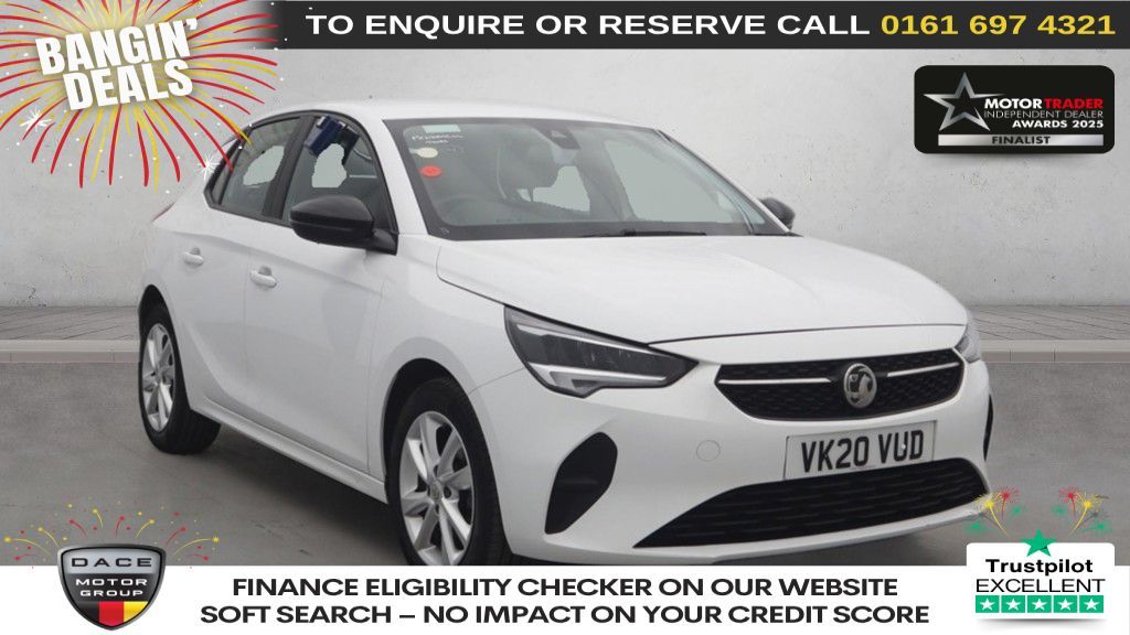 Used 2020 WHITE VAUXHALL CORSA Hatchback 1.2 SE Premium Hatchback 5dr Petrol Manual Euro 6 (75 ps) (reg. 2020-03-31) for sale in Manchester