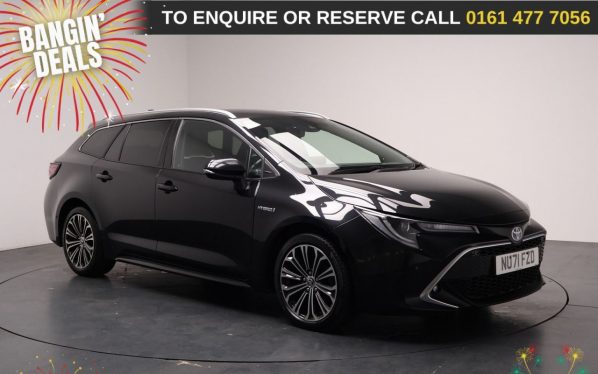 Used 2021 BLACK TOYOTA COROLLA Estate 1.8 VVT-h GPF Excel Touring Sports 5dr Petrol Hybrid CVT Euro 6 (s/s) (122 ps) (reg. 2021-10-13) for sale in Stockport