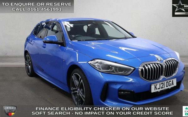 Used 2021 BLUE BMW 1 SERIES Hatchback 1.5 118i M Sport (LCP) Hatchback 5dr Petrol DCT Euro 6 (s/s) (136 ps) (reg. 2021-07-14) for sale in Wilmslow