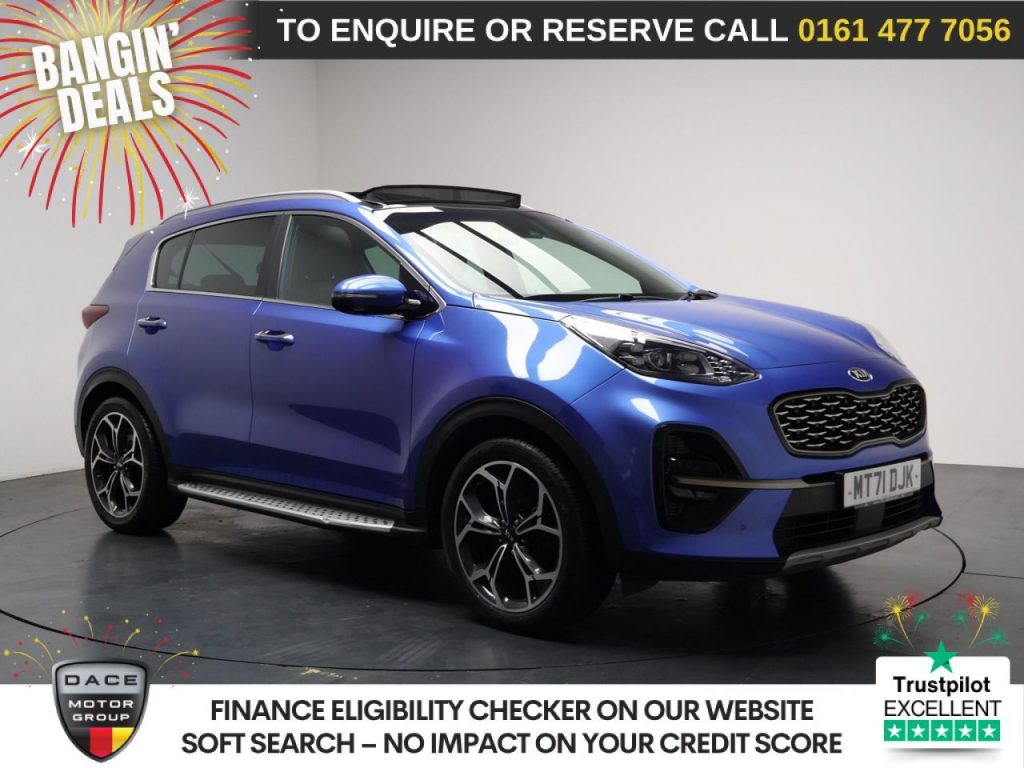 Used 2021 BLUE KIA SPORTAGE SUV 1.6 CRDi MHEV GT-Line S SUV 5dr Diesel Hybrid DCT Euro 6 (s/s) (134 bhp) (reg. 2021-11-30) for sale in Stockport